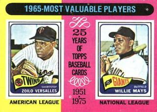 1965 MVP's: Zoilo Versalles, Willie Mays