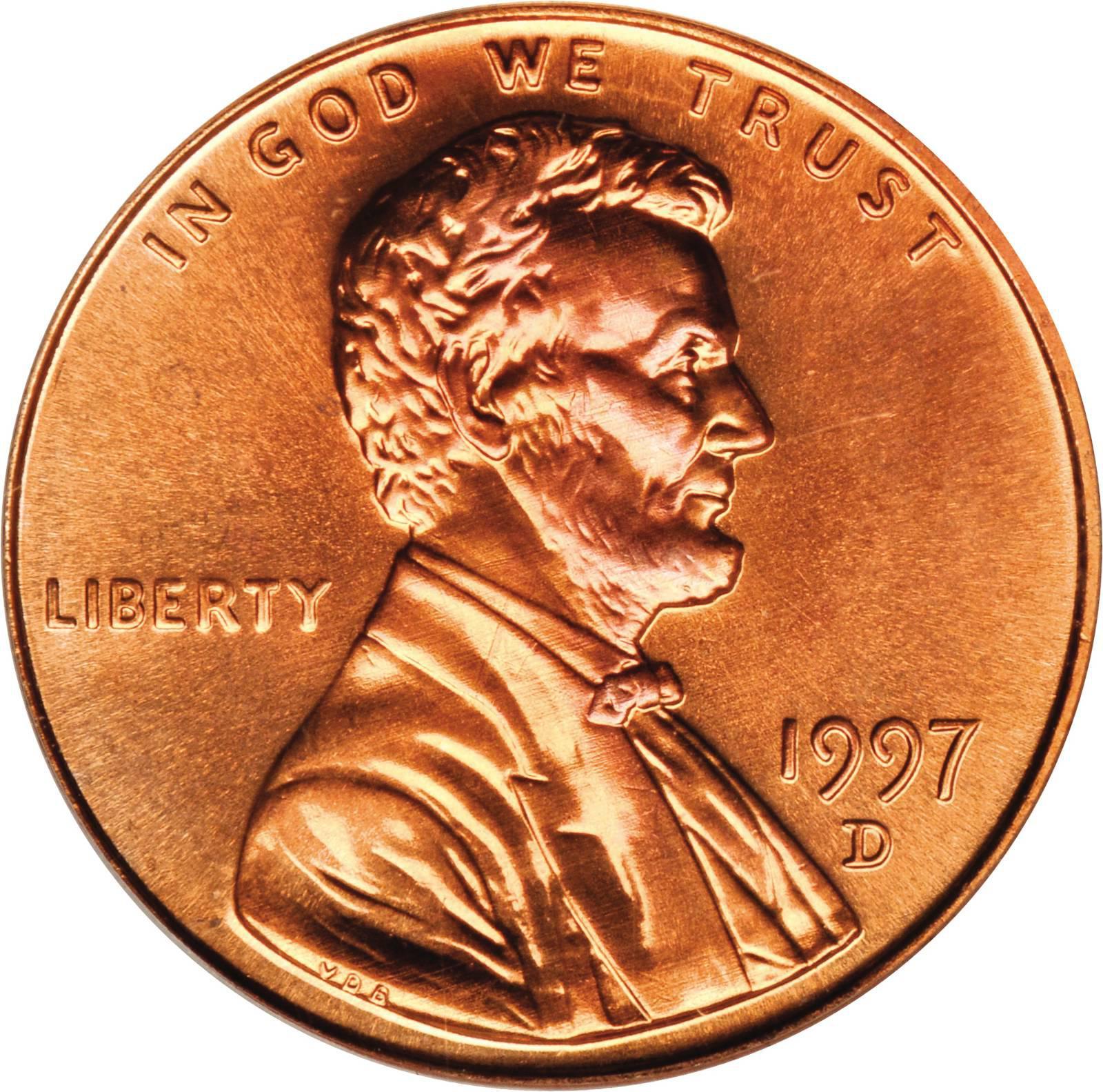 1997 D Coins Lincoln Memorial Penny