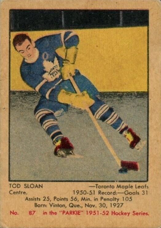 Tod Sloan #87 Hockey Cards 1951 Parkhurst