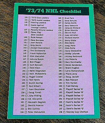 Checklist 3 #263 Hockey Cards 1973 O-Pee-Chee