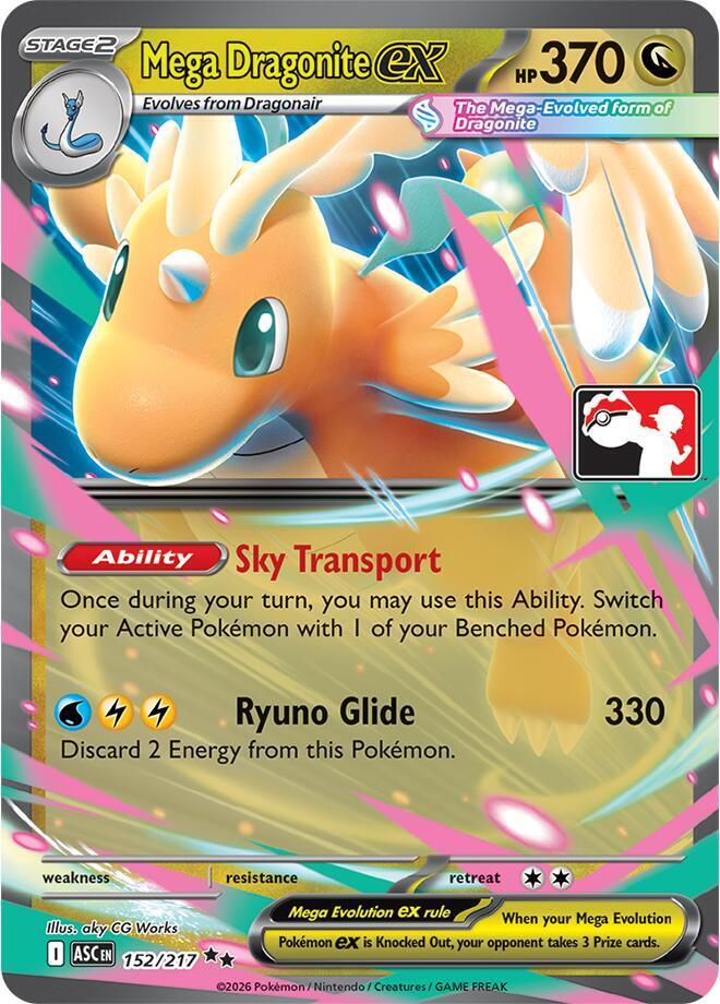 Mega Dragonite Ex [Prize Pack] #152 Pokémon Card from Pokemon Ascended Heroes Set 