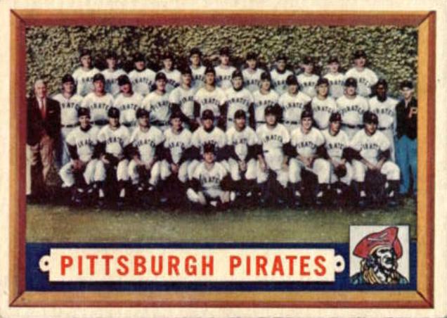 1957 Topps Pirates Team #161 card