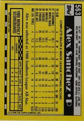 Back Of Card | Alex Sanchez Baseball Cards 1990 Topps