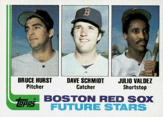 Red Sox Future Stars: Bruce Hurst / Dave Schmidt / Julio Valdez
