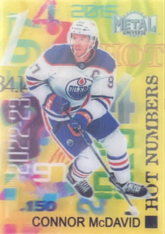 Connor McDavid #HN-1 Hockey Cards 2022 Skybox Metal Universe Hot Numbers