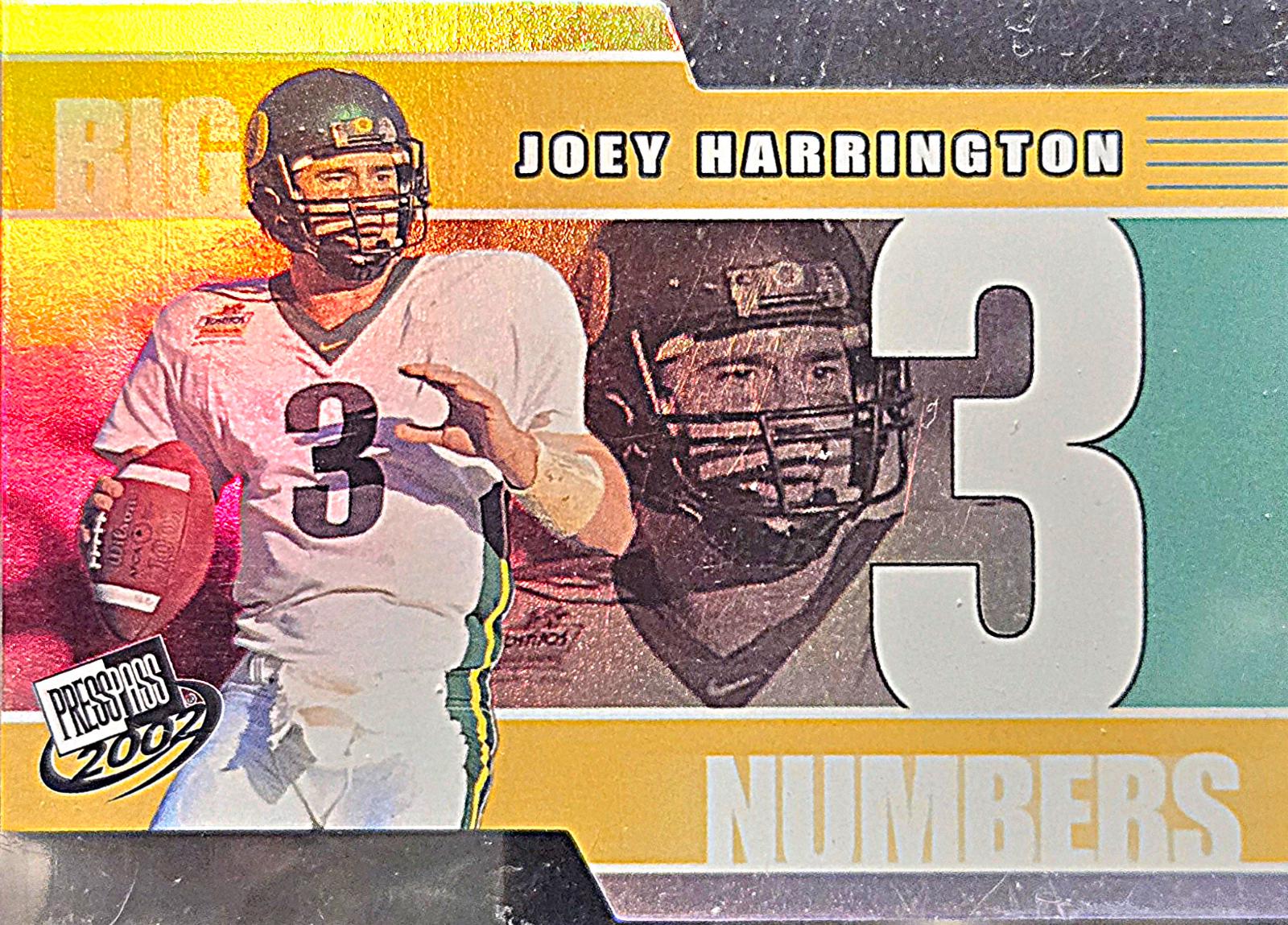 Joey Harrington #BN36 2002 Press Pass Big Numbers Football