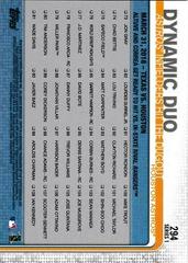 Back Of Card | Dynamic Duo Baseball Cards 2019 Topps