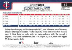 Back Of Card | Bailey Ober Baseball Cards 2025 Topps