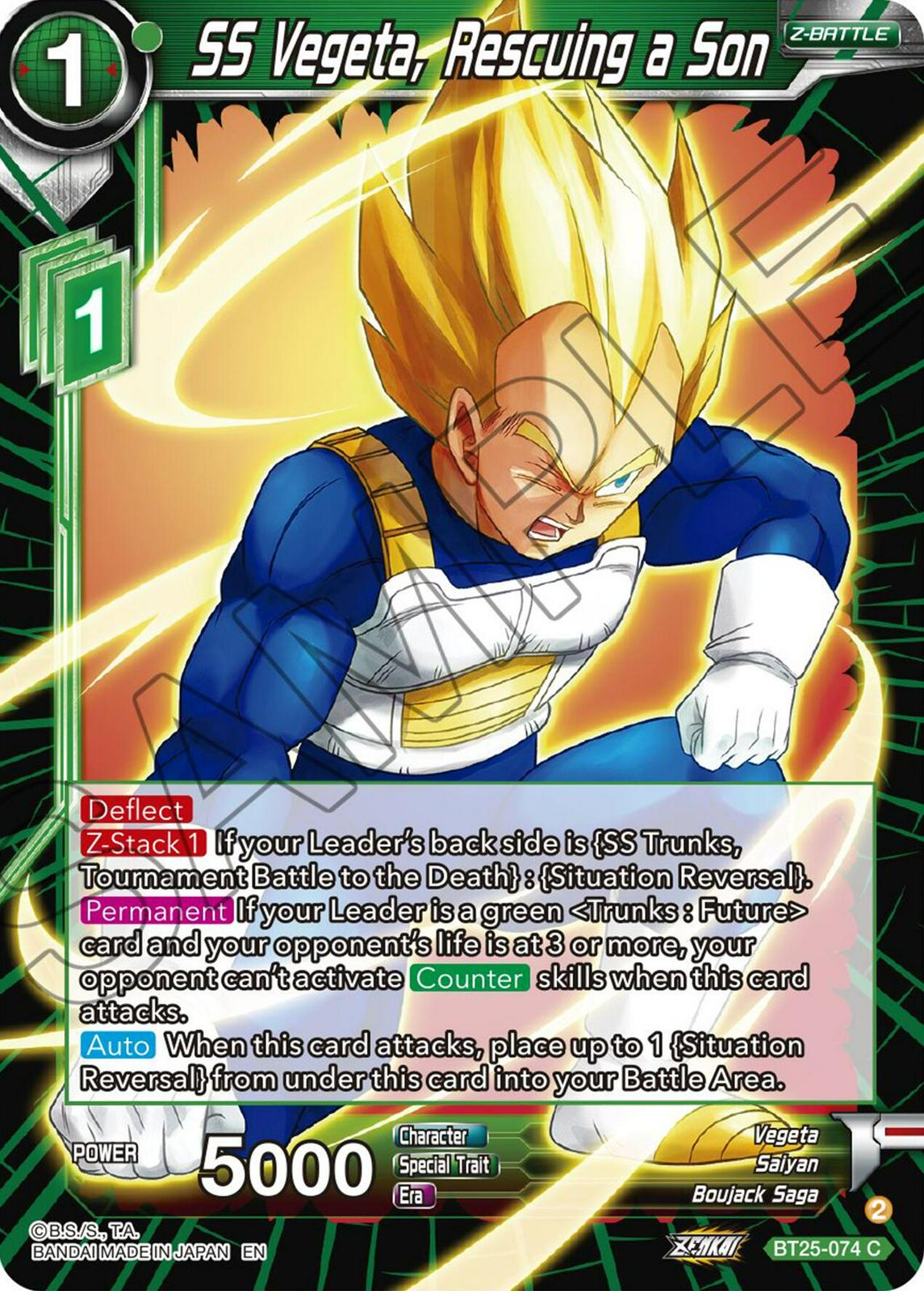 SS Vegeta, Rescuing a Son BT25-074 Dragon Ball Super Legend of the Dragon Balls