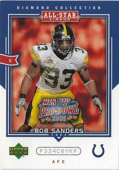 Bob Sanders #AS58 2004 Upper Deck Diamond Collection All Star Lineup Pro Bowl Sweepstakes Football