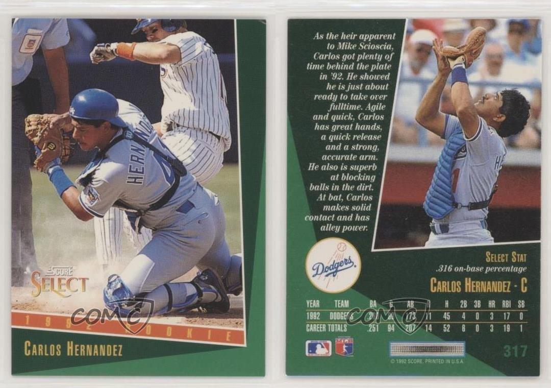 Carlos Hernandez #317 Baseball Cards 1993 Score Select