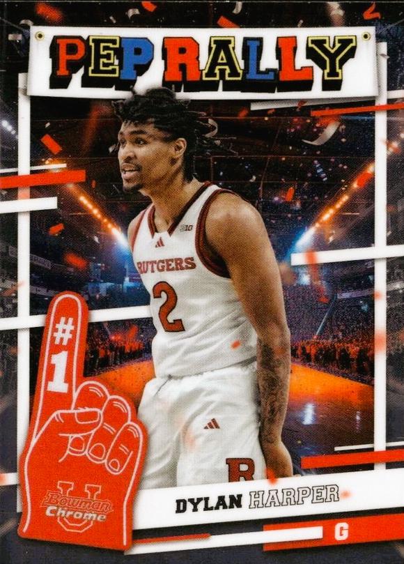 Dylan Harper #PR-8 Basketball Cards 2024 Bowman Chrome University Pep Rally