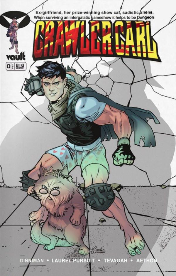 Dungeon Crawler Carl comic cover S-082 - Invincible homage SDCC exclusive (B&W spot-foil bloody logo)