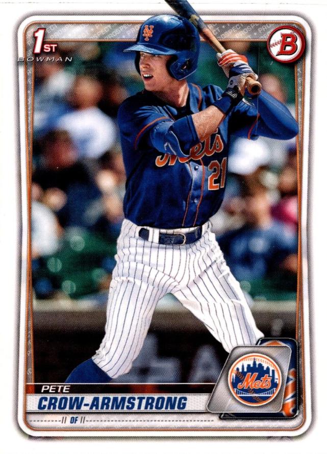 Pete Crow Armstrong #BD-72 Baseball Cards 2020 Bowman Draft