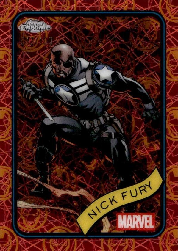 Nick Fury Iron Man Red & Gold Lazer Refractor