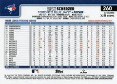 Back Of Card | Max Scherzer Baseball Cards 2025 Topps Chrome