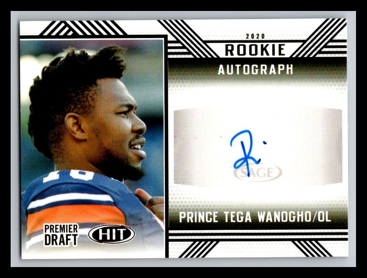 Prince Tega Wanogho #A24 2020 Sage Hit Rookie Autograph Football
