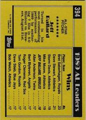 Back Of Card | Jeff Ballard Baseball Cards 1990 Topps
