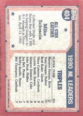 Back Of Card | Mike Scioscia Baseball Cards 1991 Topps