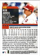 Back Of Card | Bob Abreu Baseball Cards 2000 Topps