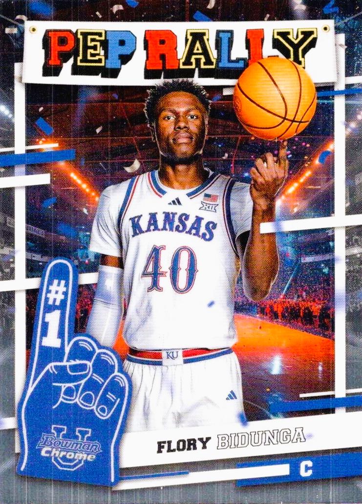 Flory Bidunga #PR-9 Basketball Cards 2024 Bowman Chrome University Pep Rally