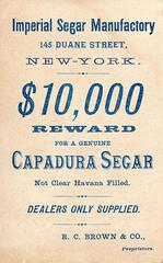 Back | Behind the Bat. Baseball Cards 1889 Capadura Cigar