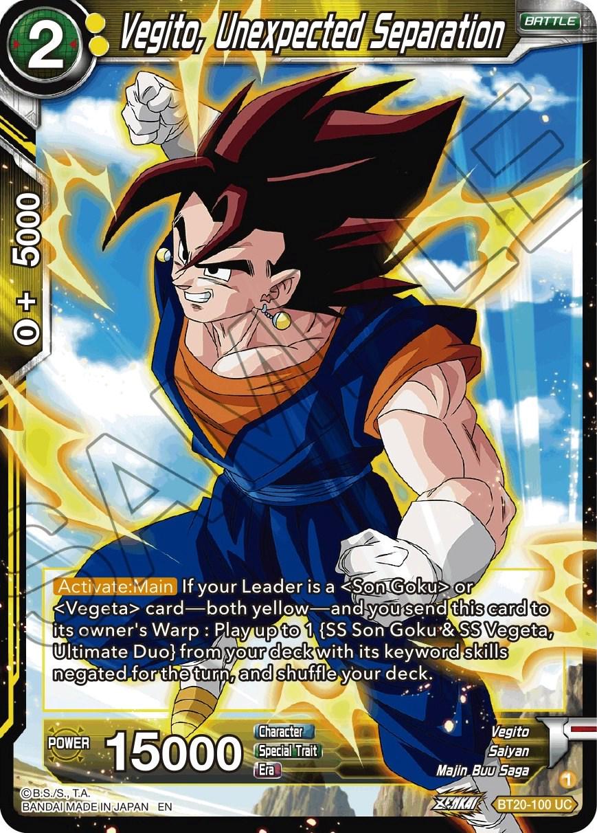 Vegito, Unexpected Separation BT20-100 Dragon Ball Super Power Absorbed