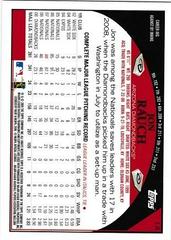 Back Of Card | Jon Rauch Baseball Cards 2009 Topps