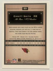 Back | Emmitt Smith Football Cards 2003 Fleer Showcase