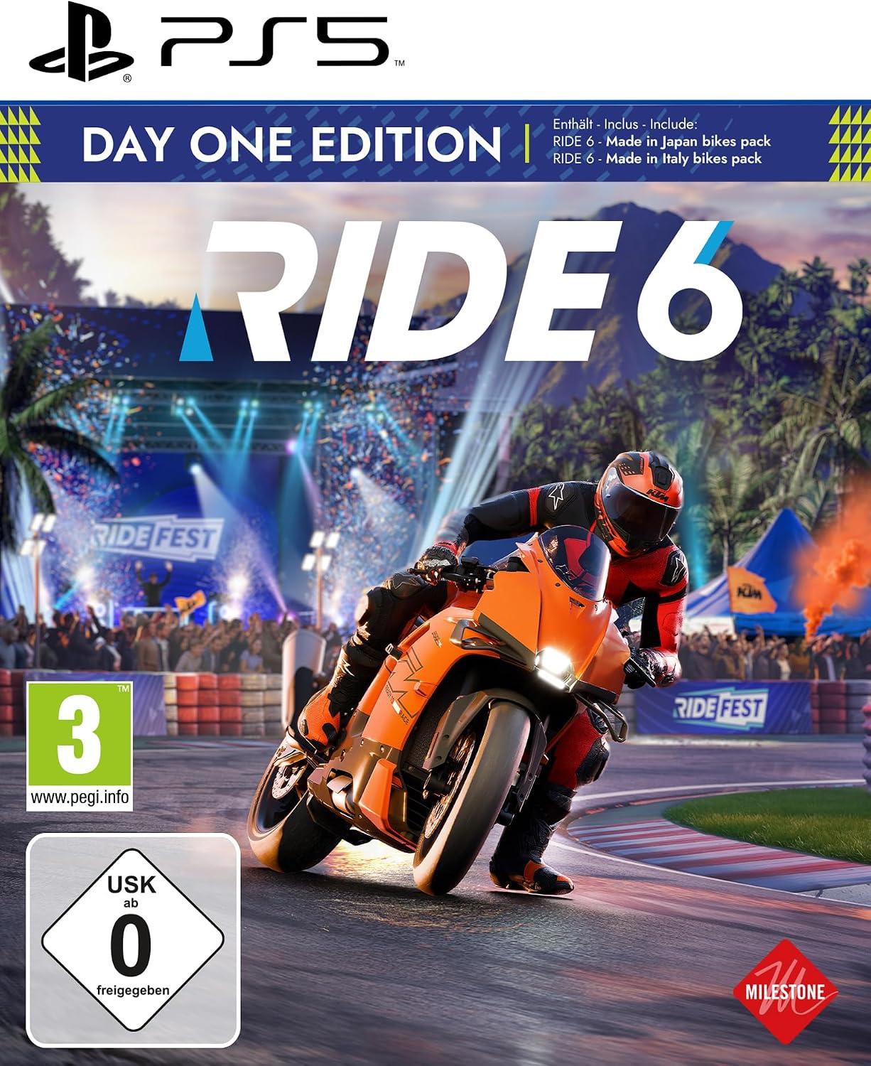 Carátula de RIDE 6 Day One Edition para PS5 (edición PAL España)