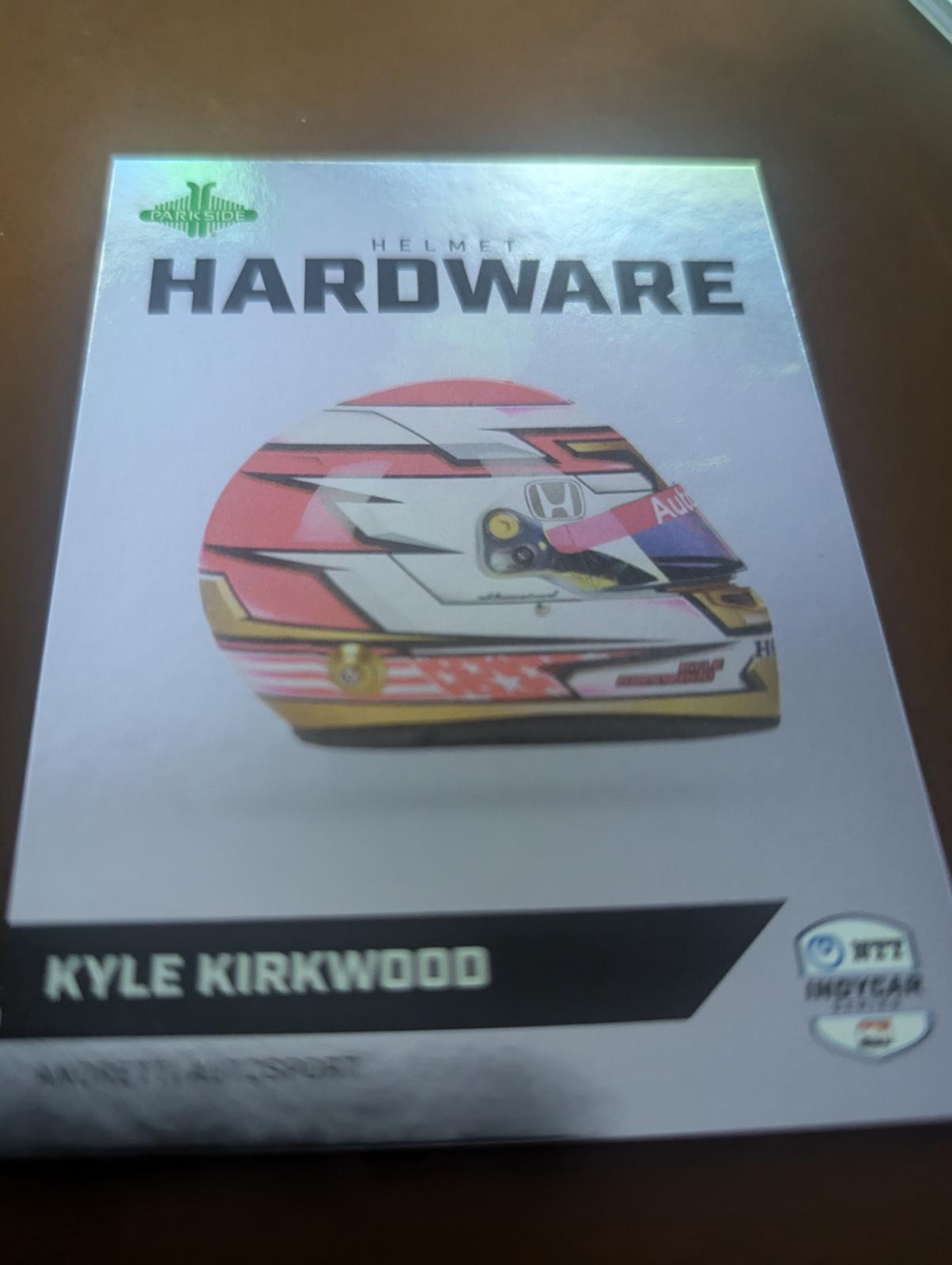 Kyle Kirkwood #HH-KK Racing Cards 2024 Parkside NTT IndyCar Helmet Hardware