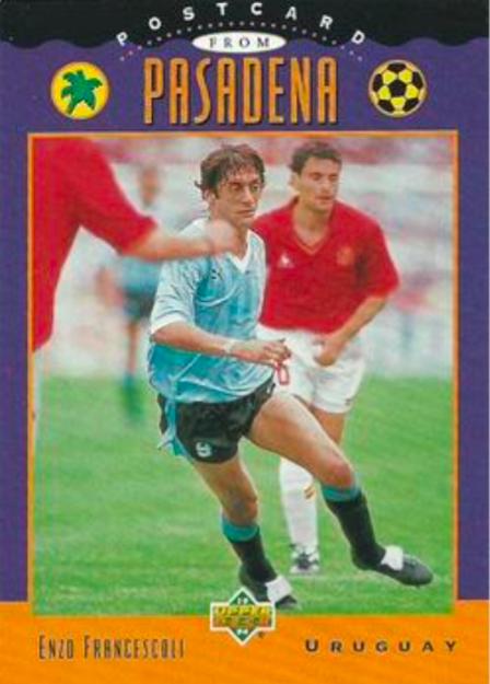 Enzo Francescoli - Postcard From Pasadena #309 Soccer Cards 1994 Upper Deck World Cup Soccer