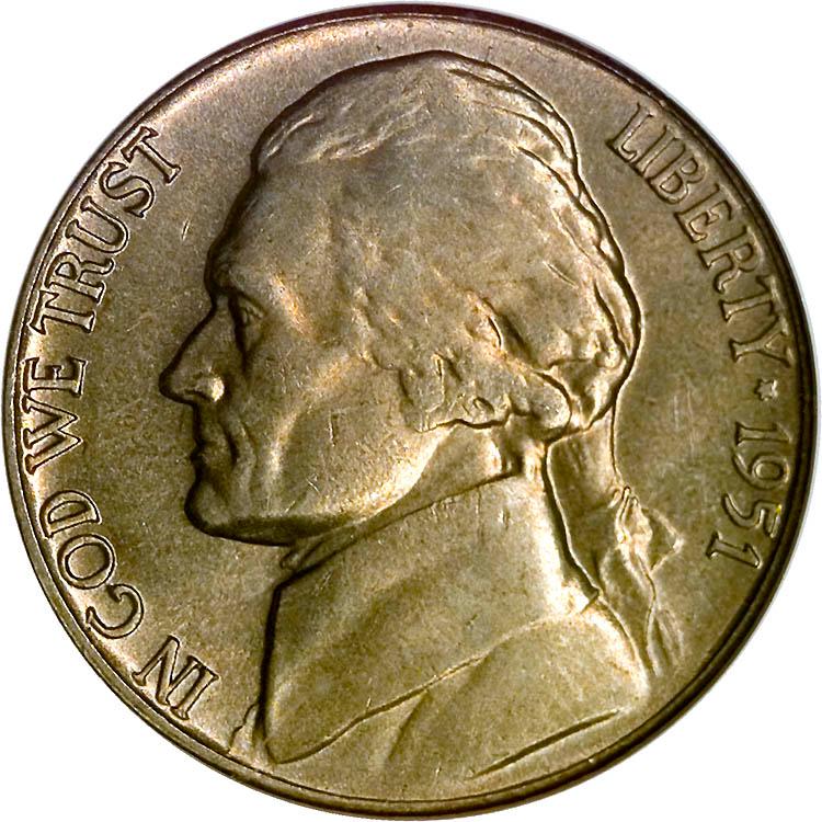 1951 Coins Jefferson Nickel