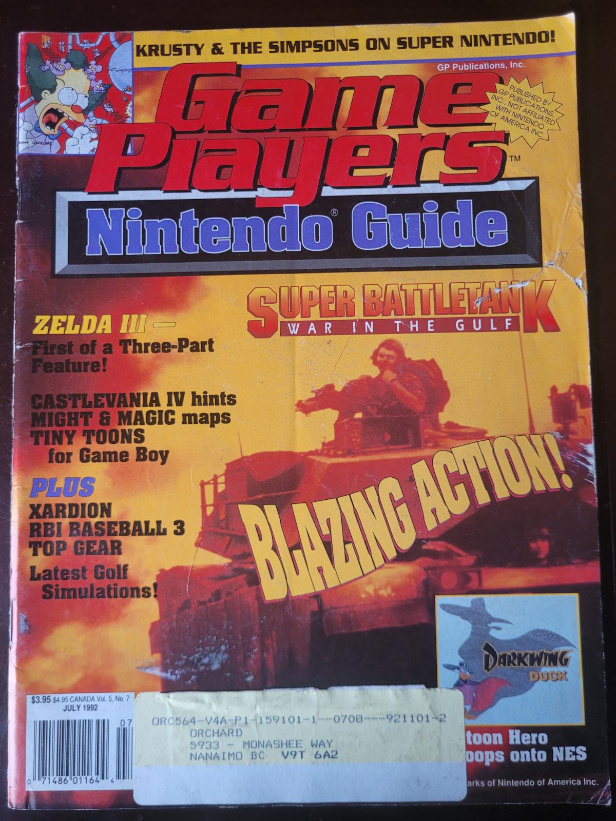Game Player's Nintendo Guide July 1992 Strategy Guide