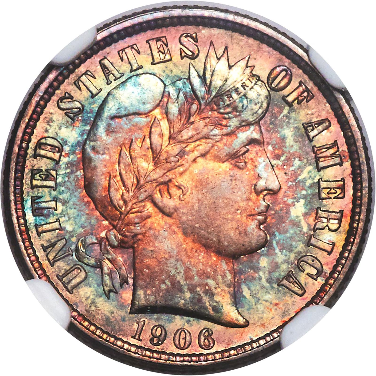 1906 O Coins Barber Dime