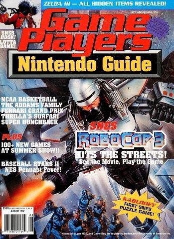 Game Player's Nintendo Guide Aug 1992 Strategy Guide