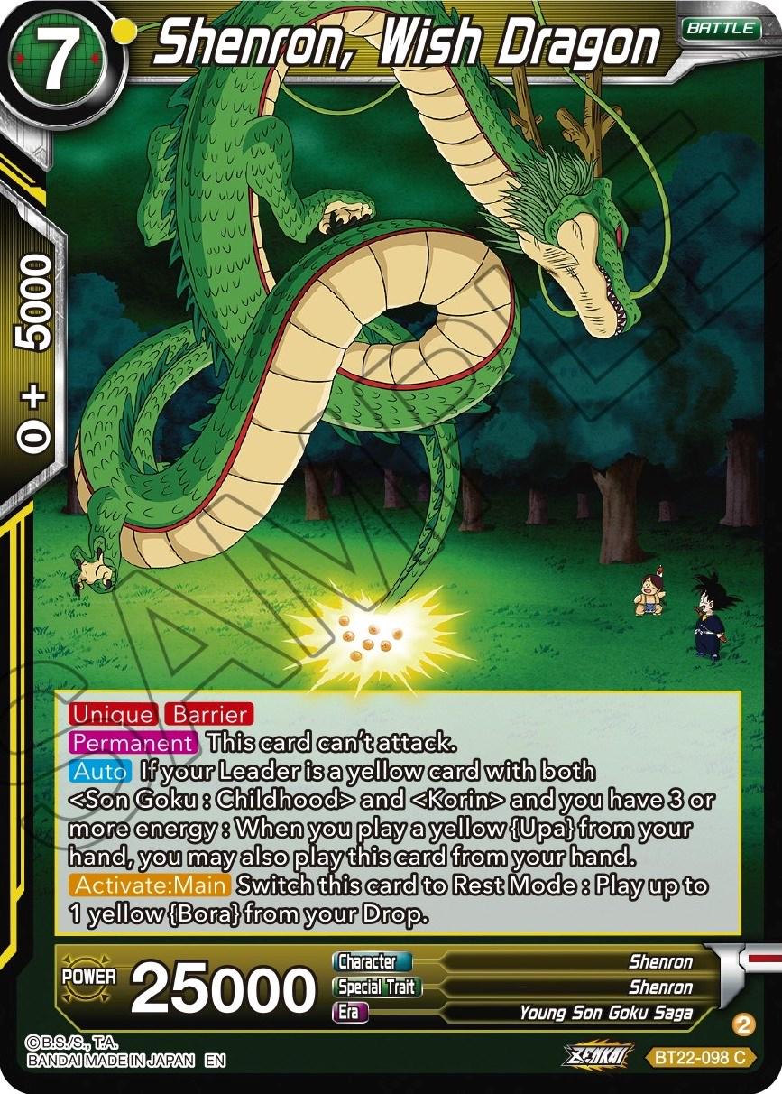 Shenron, Wish Dragon BT22-098 Dragon Ball Super Critical Blow