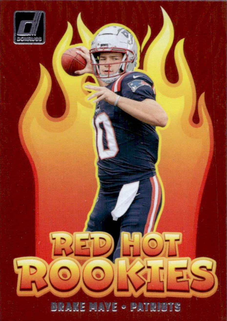 Drake Maye #RHR-DME Football Cards 2024 Panini Donruss Red Hot Rookies
