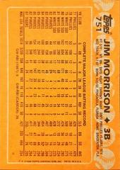 Back Of Card | Jim Morrison Baseball Cards 1988 Topps
