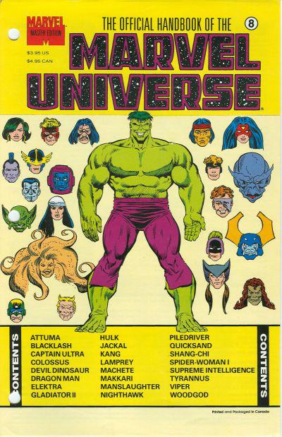Official Handbook of the Marvel Universe #8 (1991) Comic Books Official Handbook of the Marvel Universe