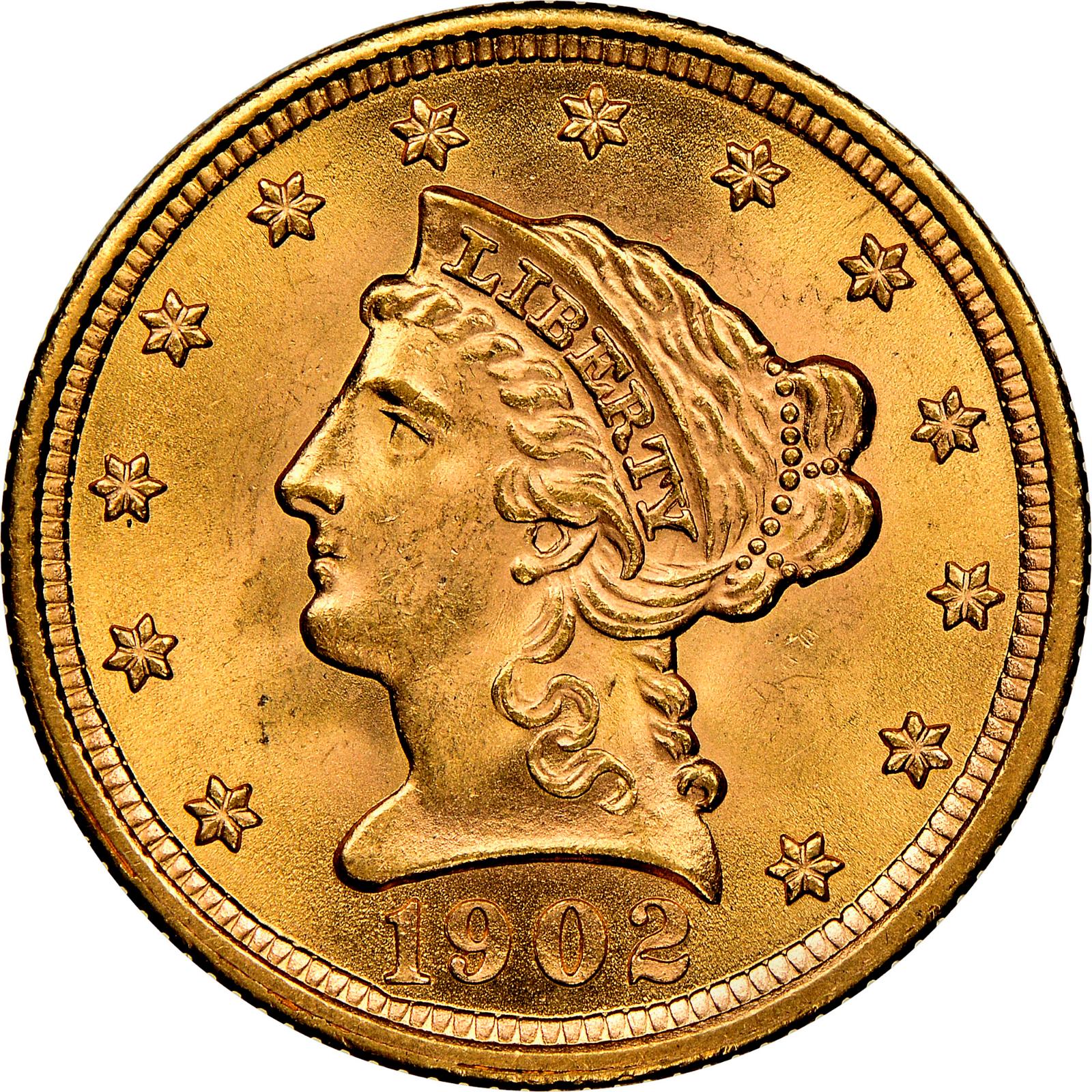1902 Coins Liberty Head Quarter Eagle