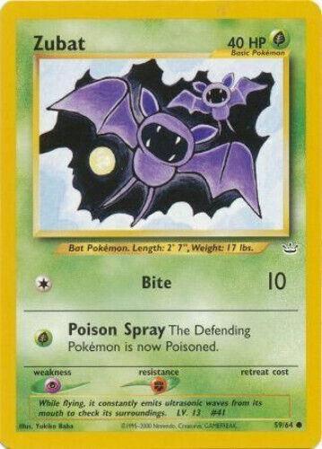 Zubat #59 Pokemon Neo Revelation
