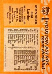 Back Of Card | Hal Lanier Baseball Cards 1988 Topps