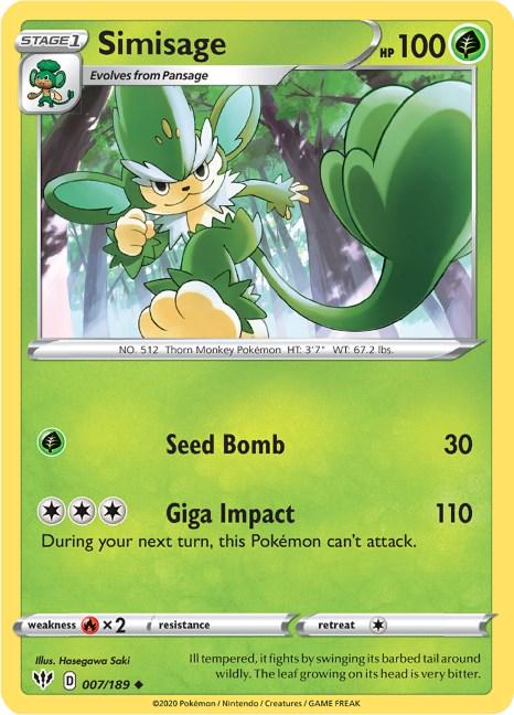 Simisage #7 Pokemon Darkness Ablaze
