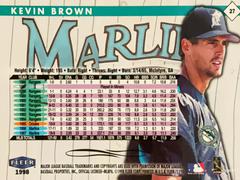 Rear | Kevin Brown Baseball Cards 1998 Fleer Tradition