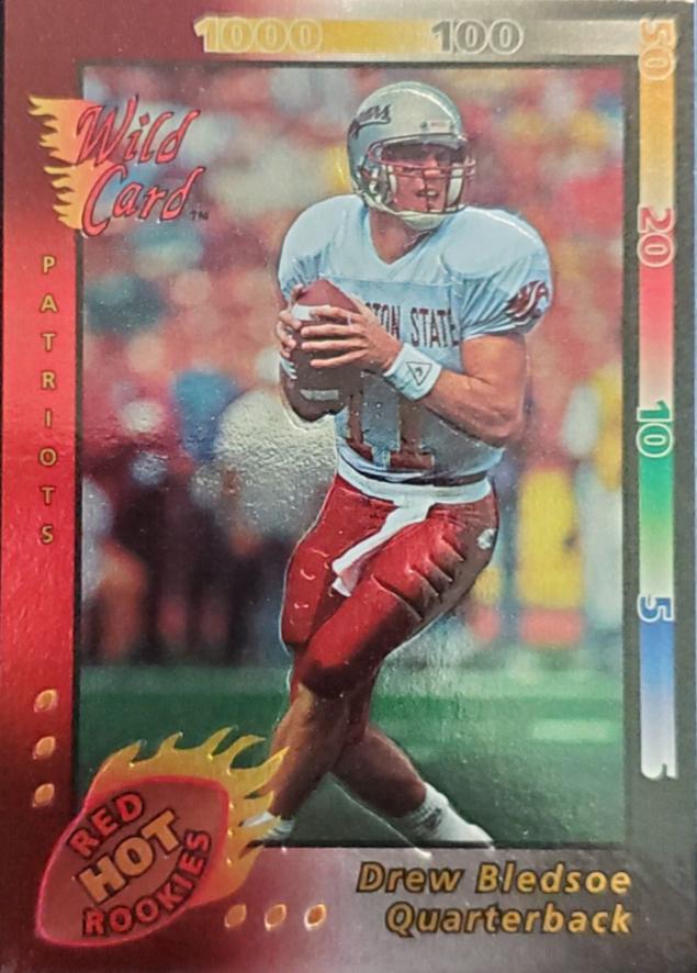 Drew Bledsoe Football Cards 1993 Wild Card Red Hot Rookies
