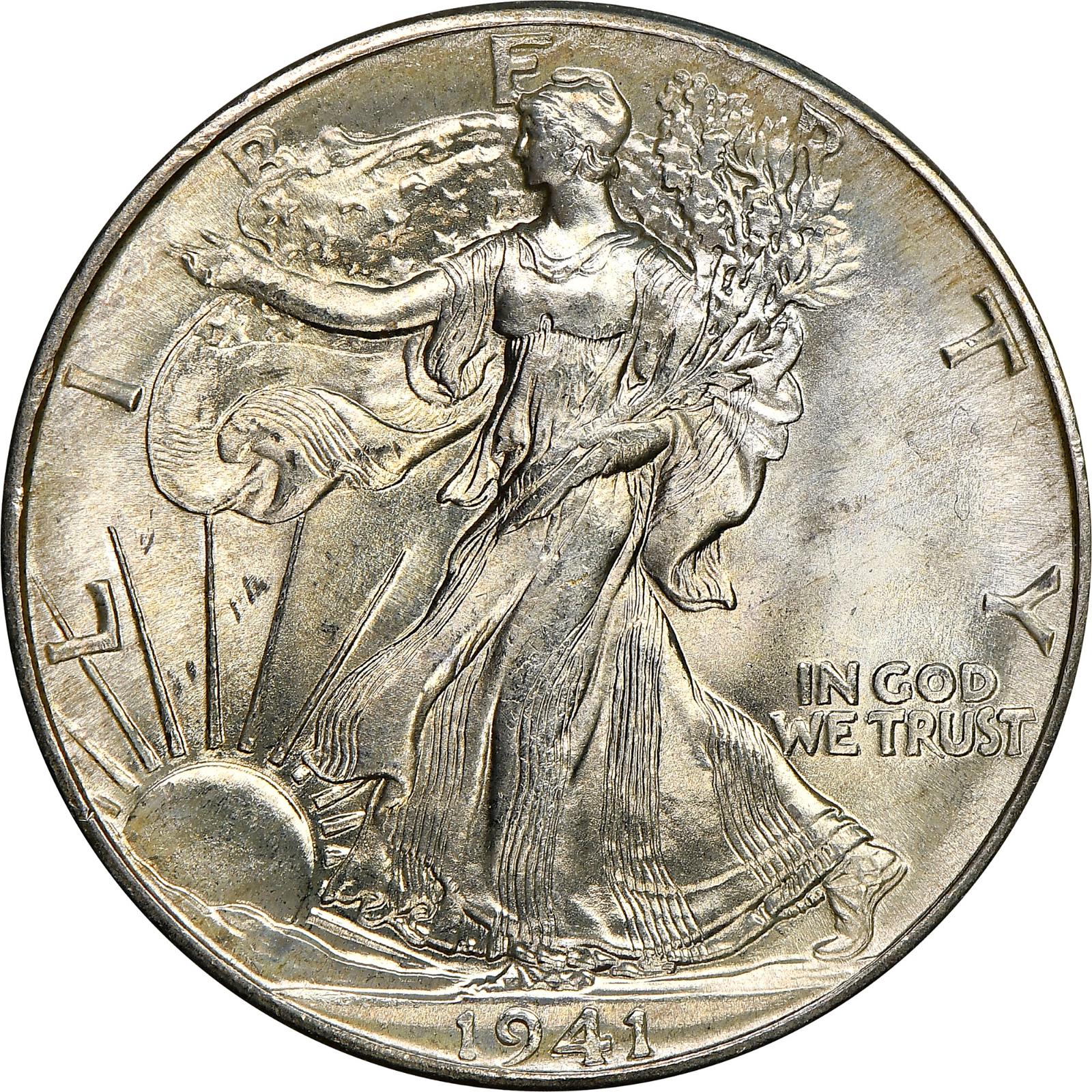 1941 Coins Walking Liberty Half Dollar