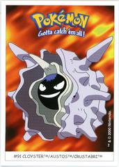 Cloyster #91 from 2000 Dunkin Boomer Pokémon card set