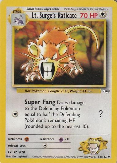 Lt. Surge's Raticate #51 Cover Art