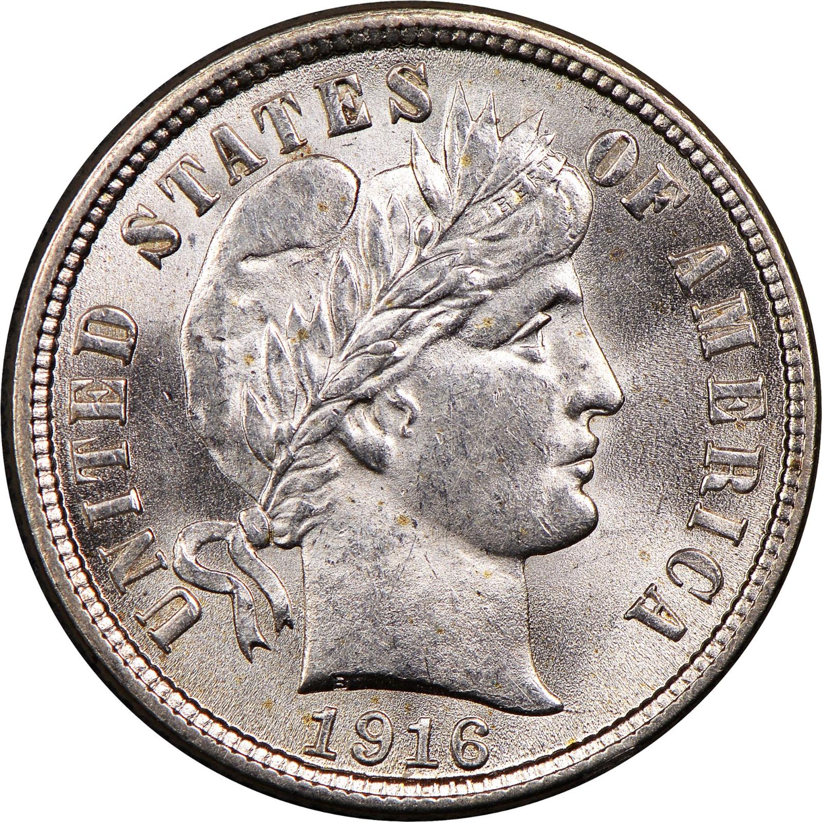 1916 Coins Barber Dime